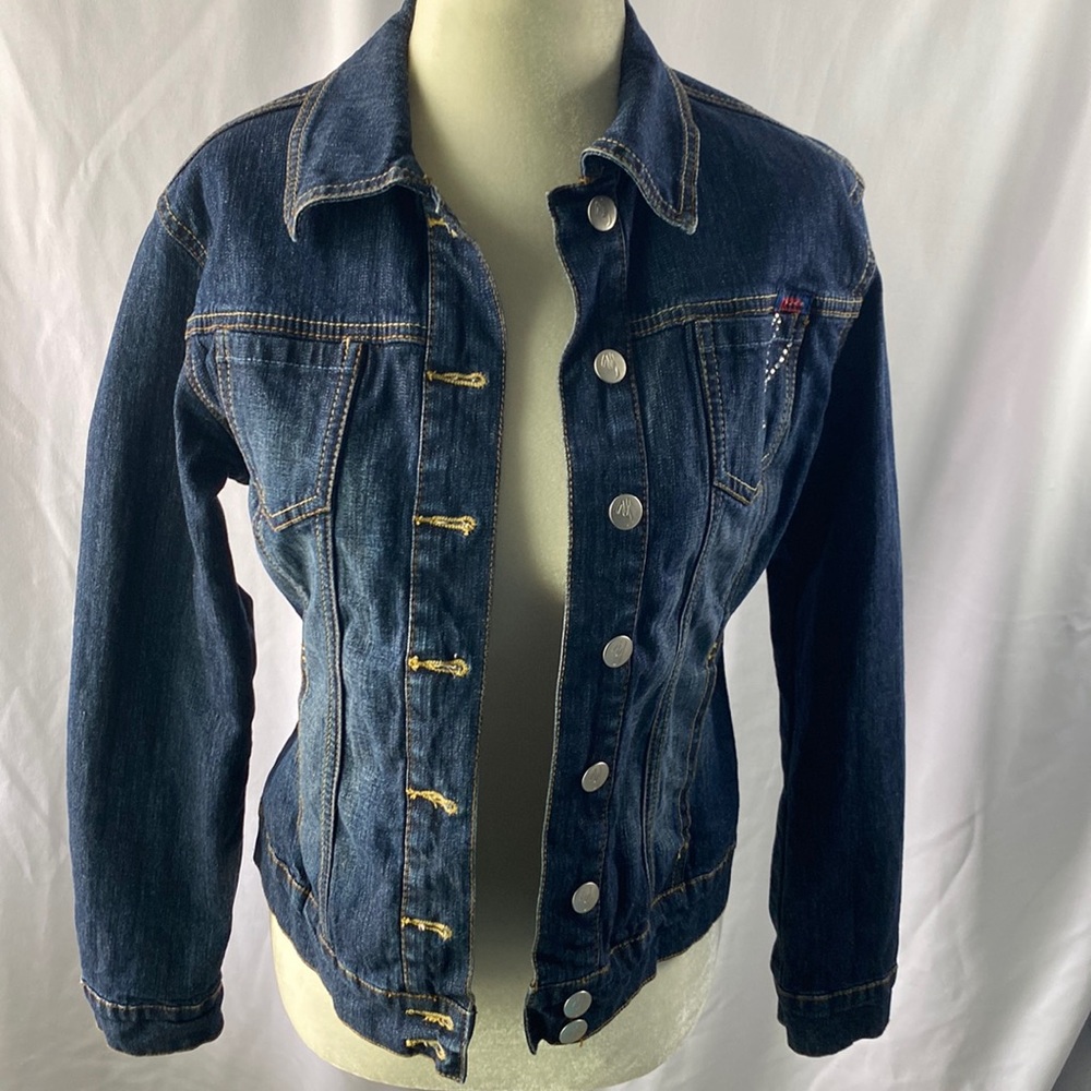 Yaks Jean Jacket Small Petite SP Cotton Front Pockets Button Down Denim Cute